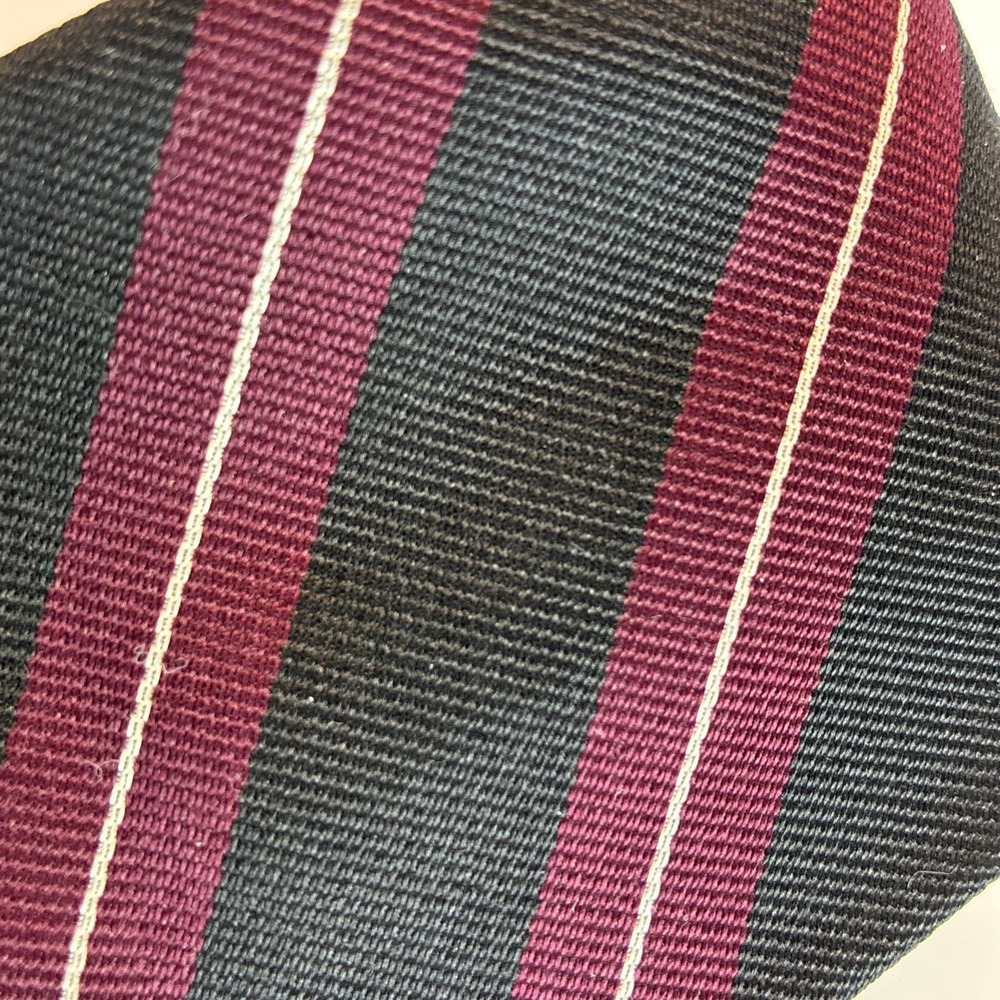REPP M. Sussex LTD. London Tie All Silk Black Red Sliver Stripe Hand Made 3.5x58 - Picture 6 of 11